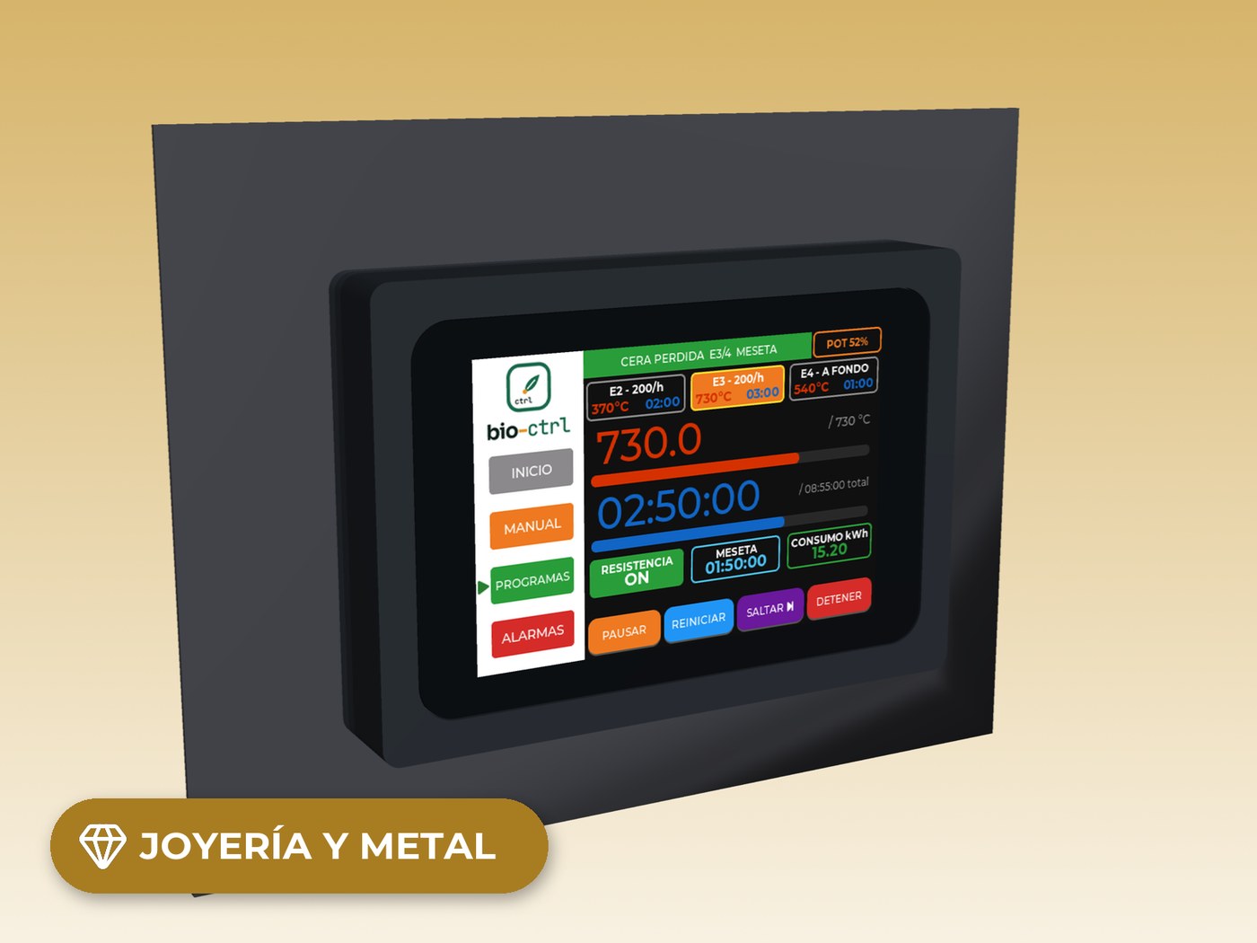 Controlador para hornos de joyería y metal